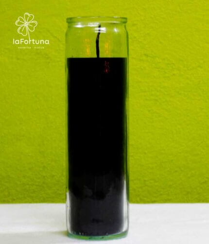 veladora negra esoterica vaso 100 la fortuna