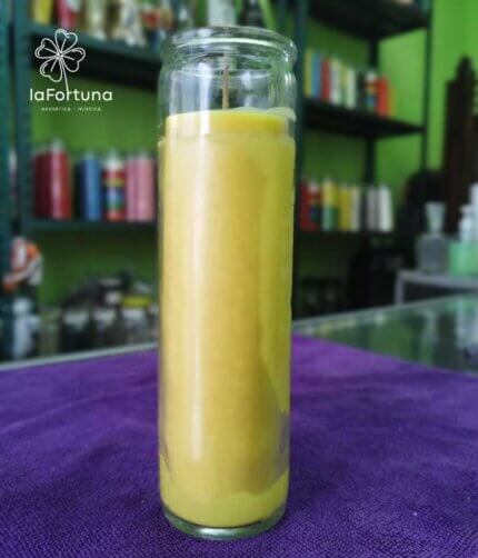 veladora amarilla esoterica vaso 100 la fortuna