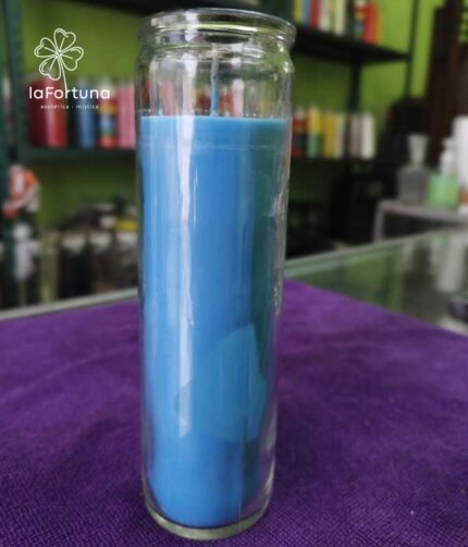 veladora azul esoterica vaso 100 la fortuna