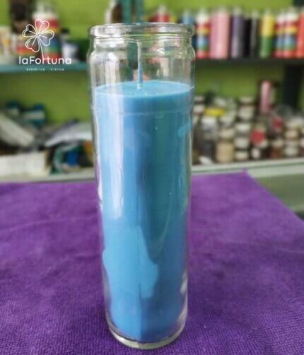 veladora azul esoterica vaso 100 la fortuna