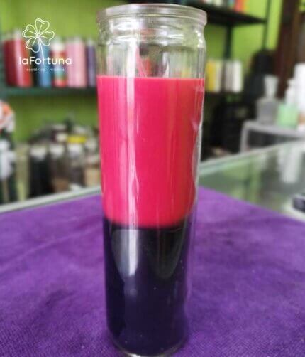 veladora esoterica bocolor rojo-negro vaso 100 la fortuna