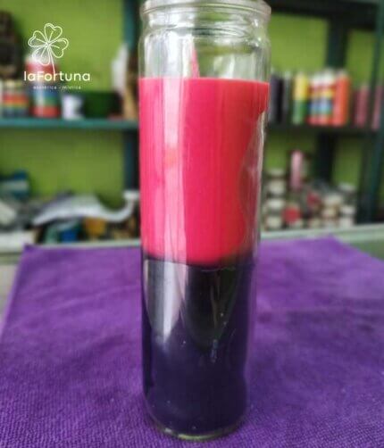 veladora esoterica bocolor rojo-negro vaso 100 la fortuna
