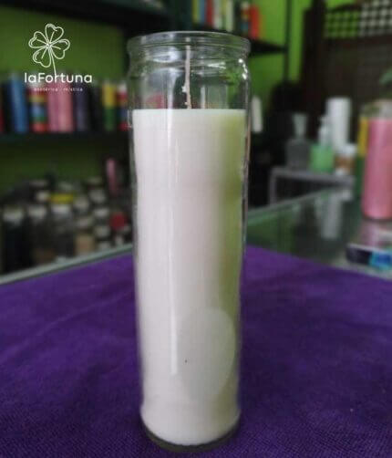 veladora blanca esoterica vaso 100 la fortuna