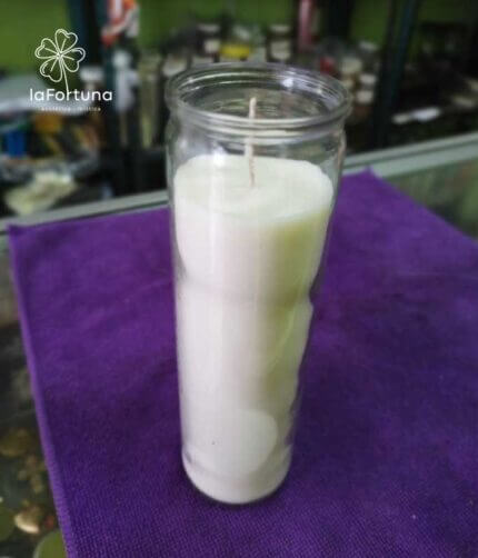 veladora blanca esoterica vaso 100 la fortuna