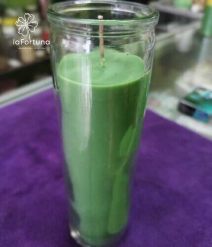 veladora verde esoterica vaso 100 la fortuna